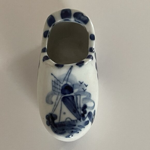 Delft Blue Mini Porcelain Clog Shoe Handpainted Home Decor - Picture 2 of 16